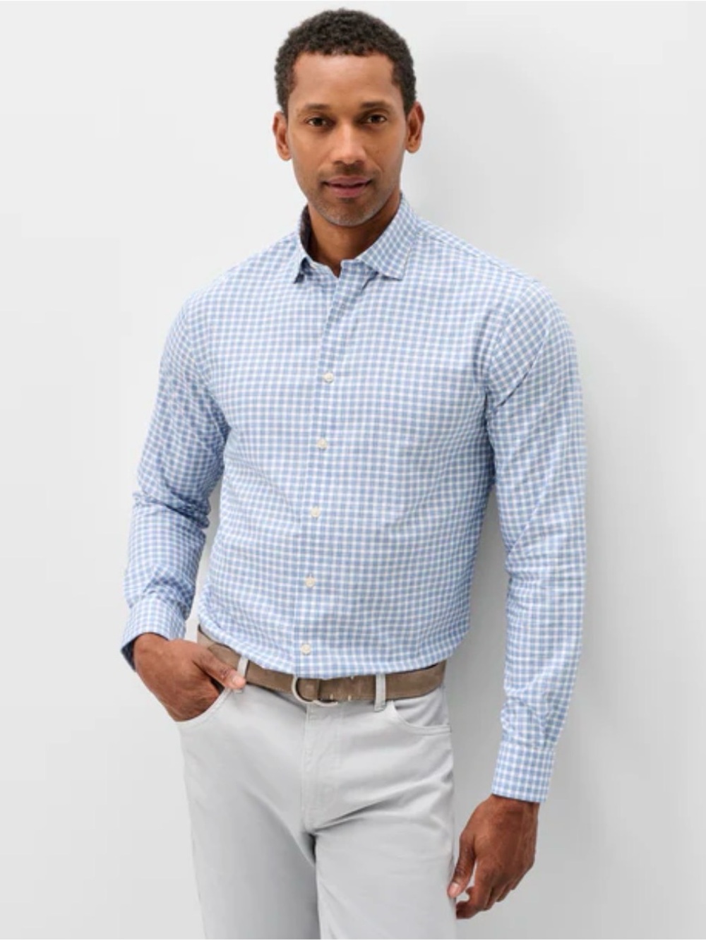 Johnnie-O Westwood Shirt in Blue and White Gingham